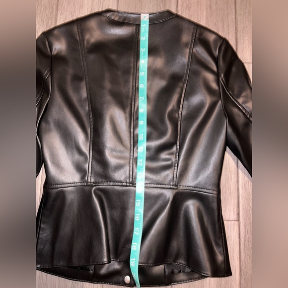 Zara Faux/Vegan Leather Black Jacket, Silver Studs, Size XS, extra small - Picture 15 of 15